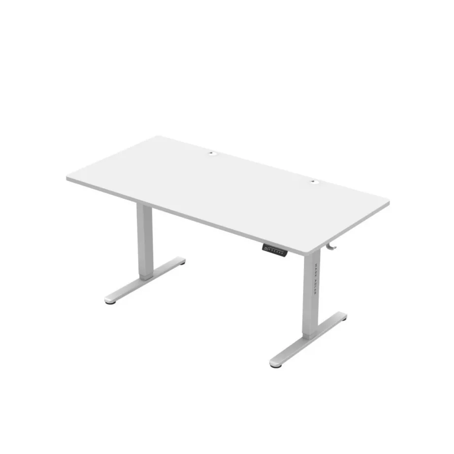 Mark Adler MA-Leader 7.6 White 160×80 cm elektriline kõrgusega reguleeritav valge kirjutuslaud, metallraam, mälufunktsioon, 72–118 cm, kuni 70 kg – kodu- ja kontorikasutuseks – 3