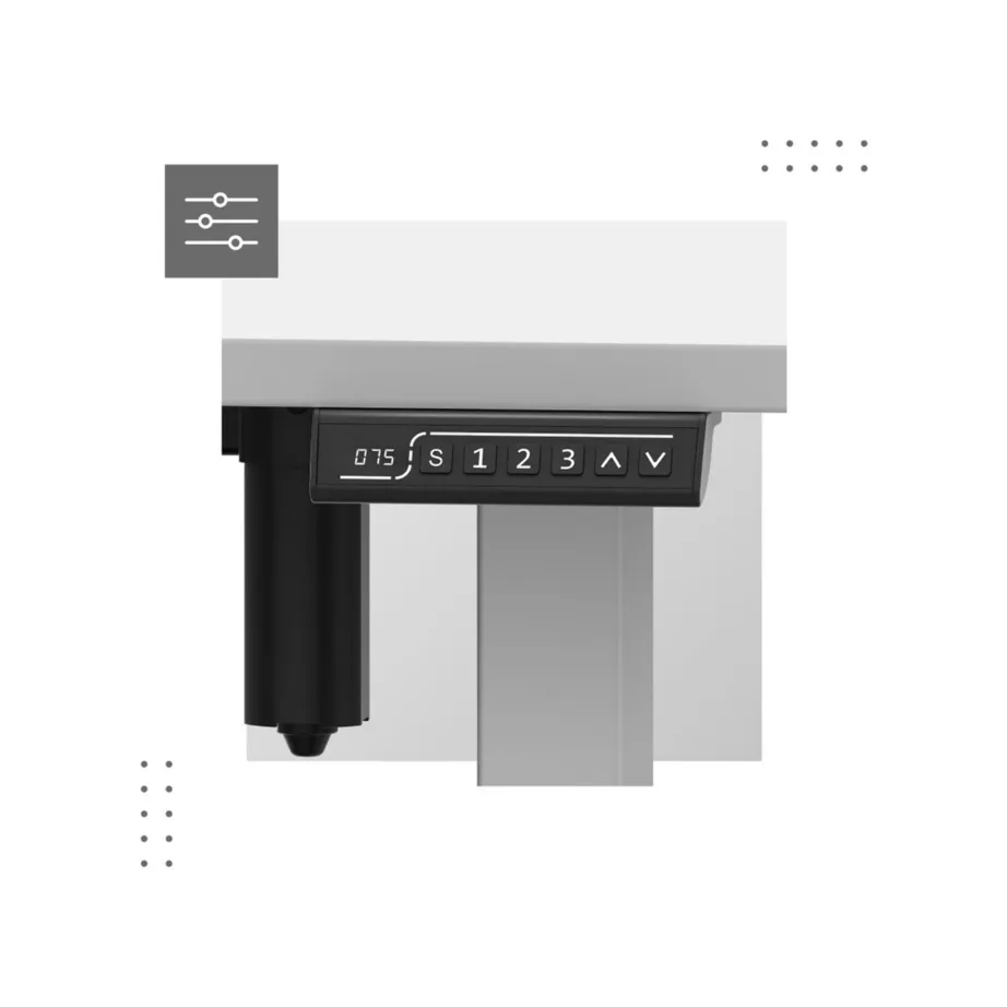 Mark Adler MA-Leader 7.6 White 160×80 cm elektriline kõrgusega reguleeritav valge kirjutuslaud, metallraam, mälufunktsioon, 72–118 cm, kuni 70 kg – kodu- ja kontorikasutuseks – 8