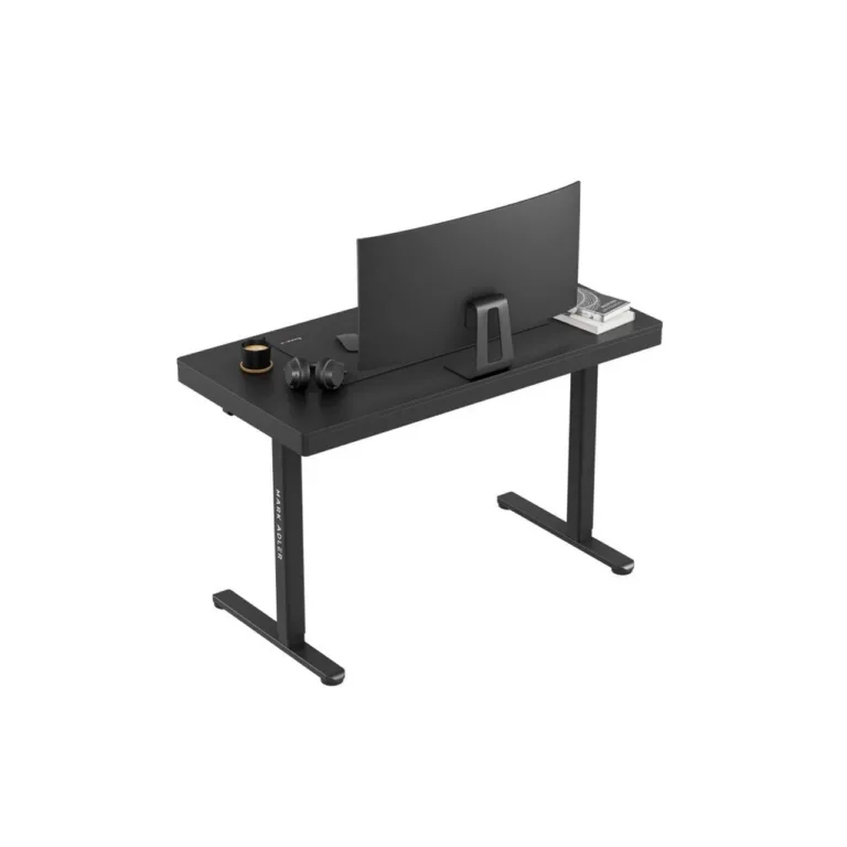 MARK ADLER MA-Leader 8.2 Black 120x60 cm reguleeritava kõrgusega elektriline töölaud, 1 sahtel, USB ja USB-C pesad, must metallraam – kodukontorisse ja mängimiseks, kandevõime 70 kg