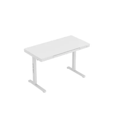 Mark Adler MA-Leader 8.2 White 120x60 cm elektriline reguleeritav valge kirjutuslaud USB-C, 1 sahtel, metallraam, kuni 70 kg, kodu- ja kontorikasutuseks