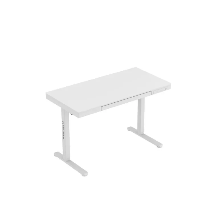 Mark Adler MA-Leader 8.2 White 120x60 cm elektriline reguleeritav valge kirjutuslaud USB-C, 1 sahtel, metallraam, kuni 70 kg, kodu- ja kontorikasutuseks