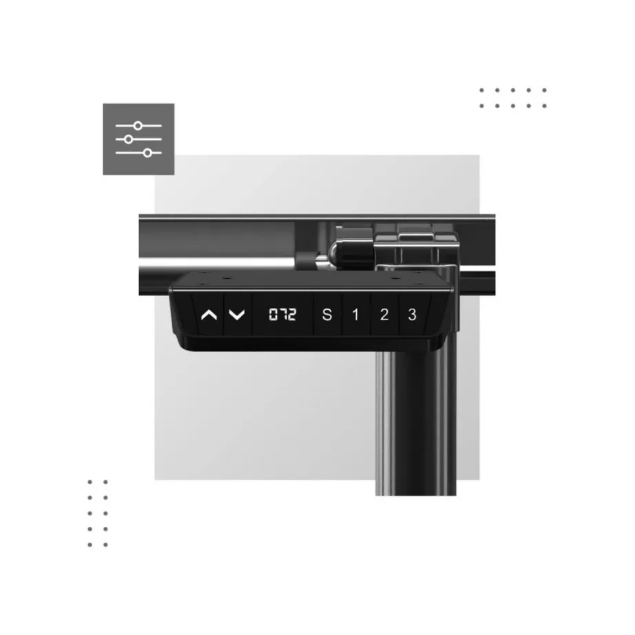 Mark Adler MA-XENO 4.1 must metallist elektriline lauaraam, kõrgusreguleeritav 72–118 cm, 80 kg, mälufunktsioon, sirgele lauale, kontorisse ja koju – 2