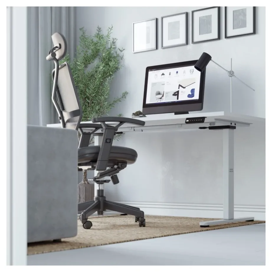 Mark Adler MA-XENO 4.5 White elektriline reguleeritava kõrgusega terasest lauaraam 73–119 cm, kandevõime 100 kg, mälufunktsioon, seljakoti hoidik, kontori- ja kodukasutuseks – 4