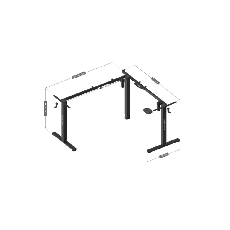 Mark Adler MA-XENO 7.6 must terasest elektriline reguleeritava kõrgusega lauaalus 120x115 cm, mälufunktsiooniga, 80 kg kandevõimega, kontori ja mängulaua jaoks