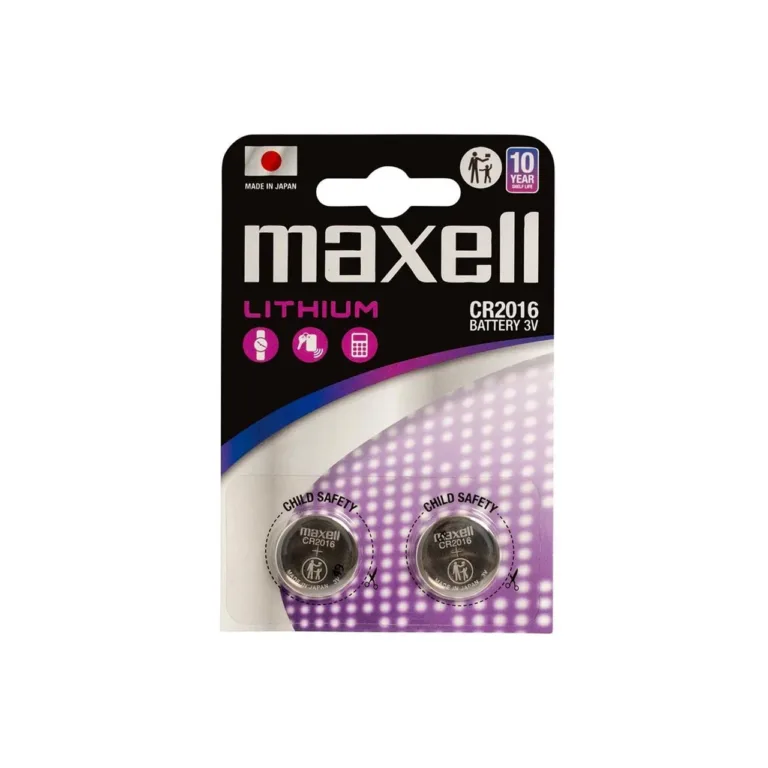 Maxell CR2016 3V liitium-mündipatarei 90 mAh, 2 tk blisterpakendis
