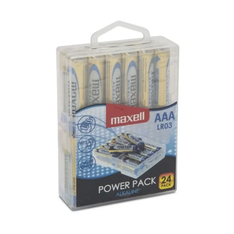 Maxell MX-748357 1,5V AAA (LR03) alkaalipatareid, 24 tk karbis ühekordseks kasutamiseks