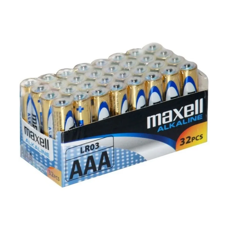 Maxell MX-LR03 AAA 1,5V 32 tk leelispatareid karbis, ühekordseks kasutamiseks
