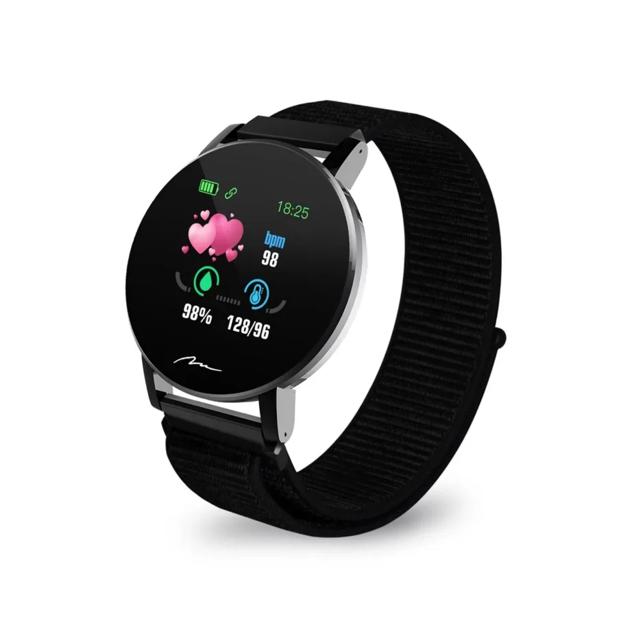 Media-Tech ACTIVEBAND THAITI MT871 1,3″ must nutikas spordikell, südame- ja vererõhu jälgimine, 150mAh, IP67, Bluetooth, nailonrihm, Android/iOS ühilduv – 6
