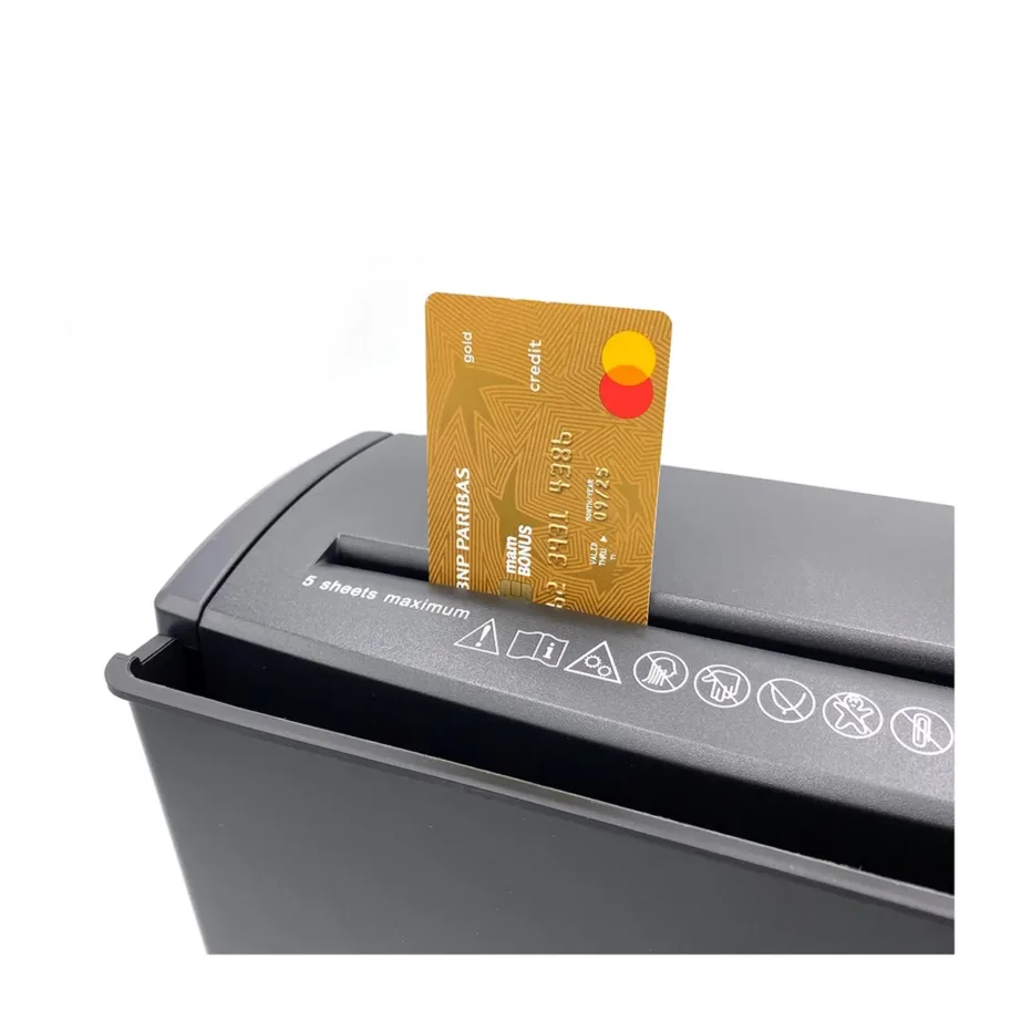 Media-Tech MT215 9,5 l must dokumentide hävitaja, P-1 turbetase, 22 cm pilu, krediitkaartidele – 13