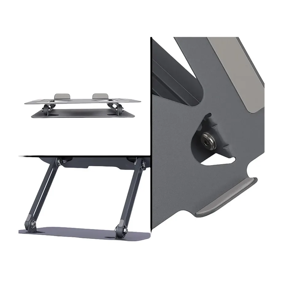 Media-Tech MT2661 hõbedane reguleeritav 17″ sülearvutialus, kokkupandav, teras/alumiinium – 8