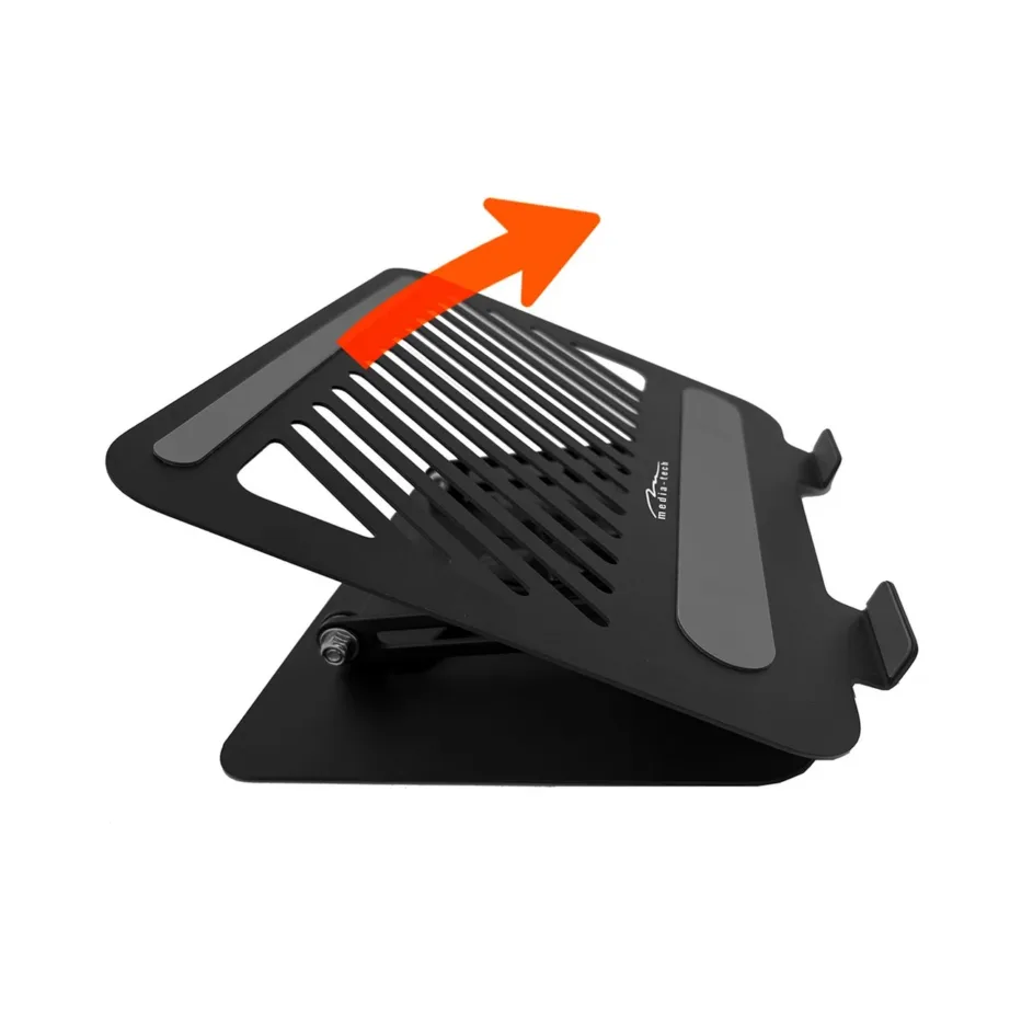 Media-Tech MT2662 10–17″ alumiiniumist ja terasest must pööratav ning reguleeritav sülearvutialus, kokkupandav – 7