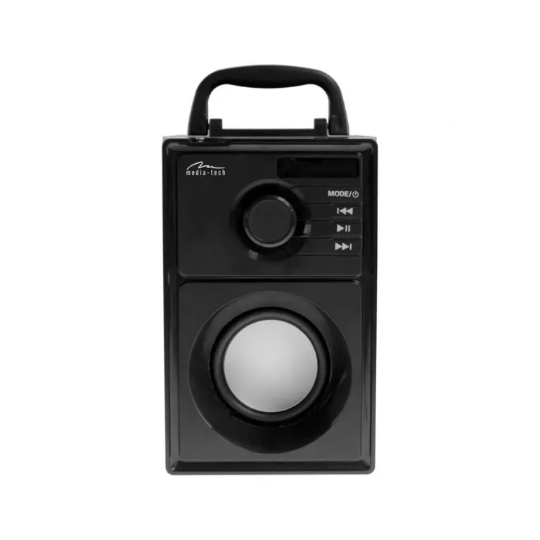 Media-Tech MT3179 15W puidust juhtmevaba Bluetooth 5.1 kaasaskantav kõlar FM-raadio, microSD, USB, must