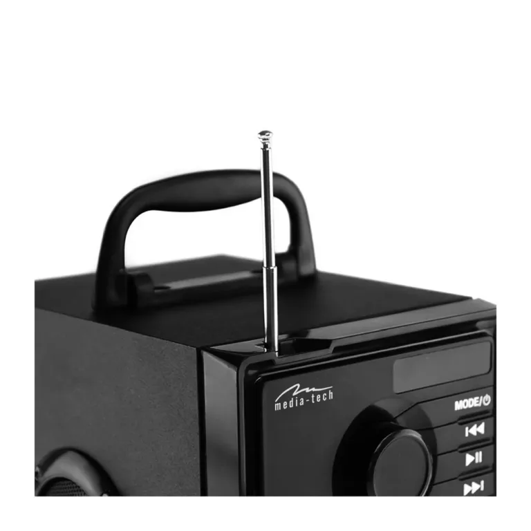 Media-Tech MT3179 15W puidust juhtmevaba Bluetooth 5.1 kaasaskantav kõlar FM-raadio, microSD, USB, must