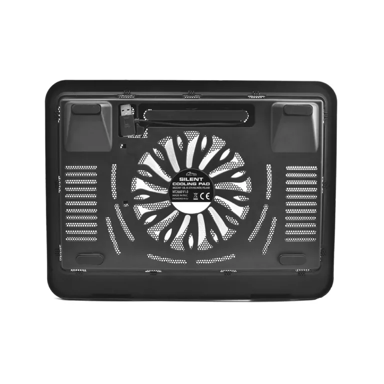 Media-Tech Silent Cooling Pad MT2660 330x250x40 mm must USB-sülearvuti jahutusalus 13,5 cm taustvalgustusega ventilaatoriga