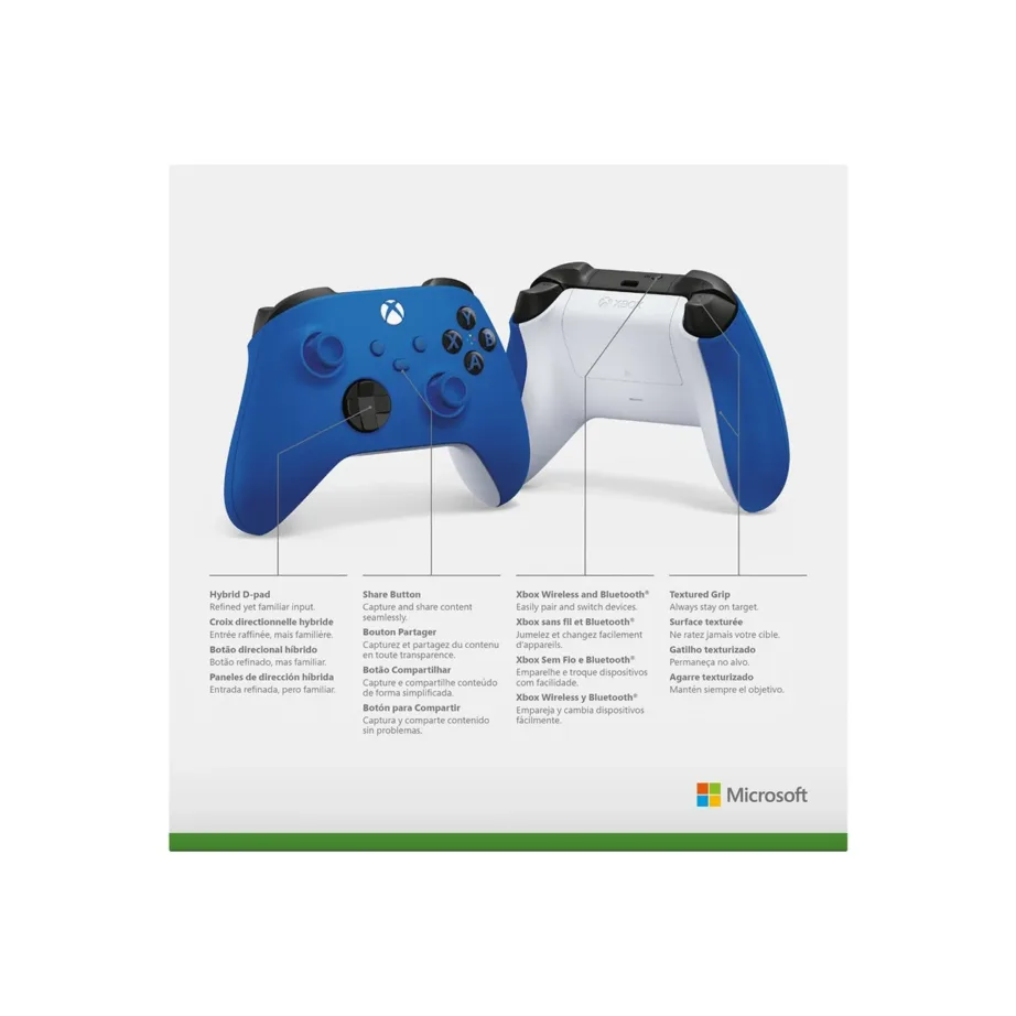 Microsoft Xbox Wireless Controller Shock Blue Bluetooth/USB mängupult, 177,8×152,4×58 mm, patarei- ja USB-toitega, kuni 40 h aku, Xbox Series X/S, One, PC, Android, iOS ühilduvus – 13
