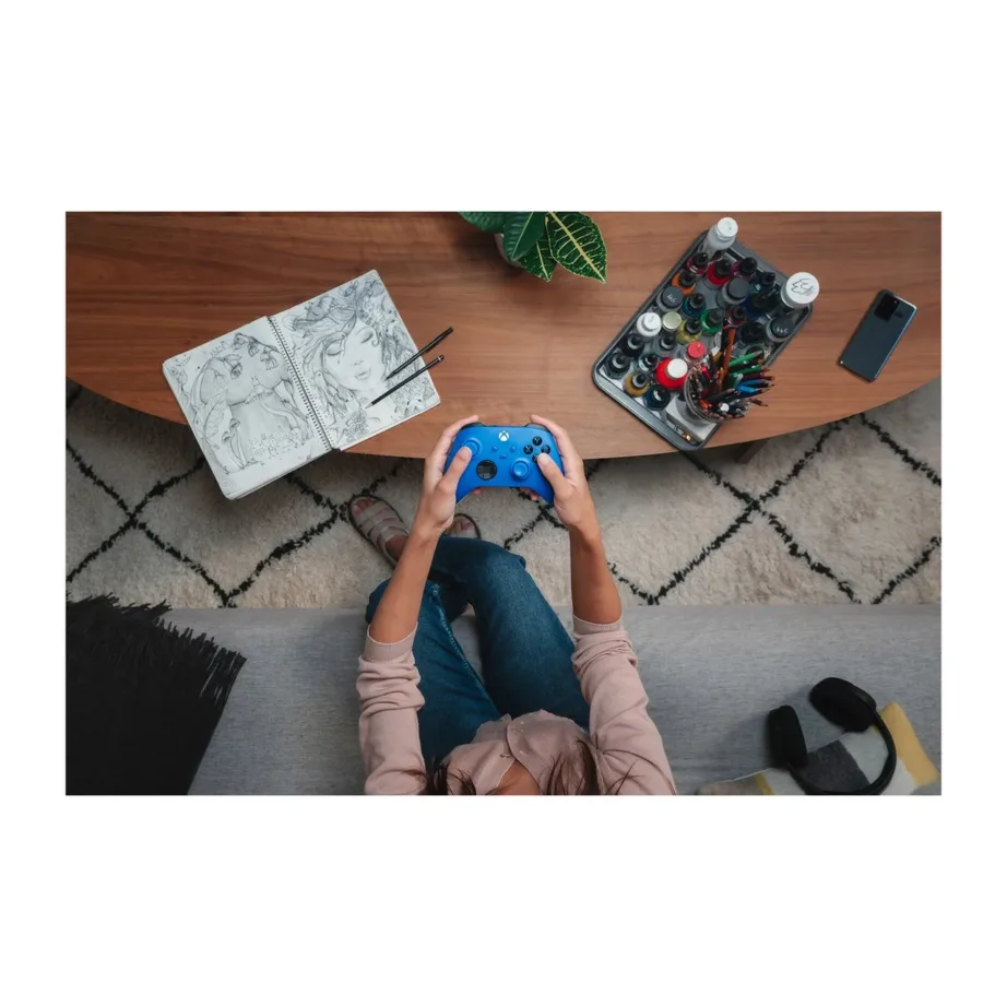 Microsoft Xbox Wireless Controller Shock Blue Bluetooth/USB mängupult, 177,8×152,4×58 mm, patarei- ja USB-toitega, kuni 40 h aku, Xbox Series X/S, One, PC, Android, iOS ühilduvus – 3