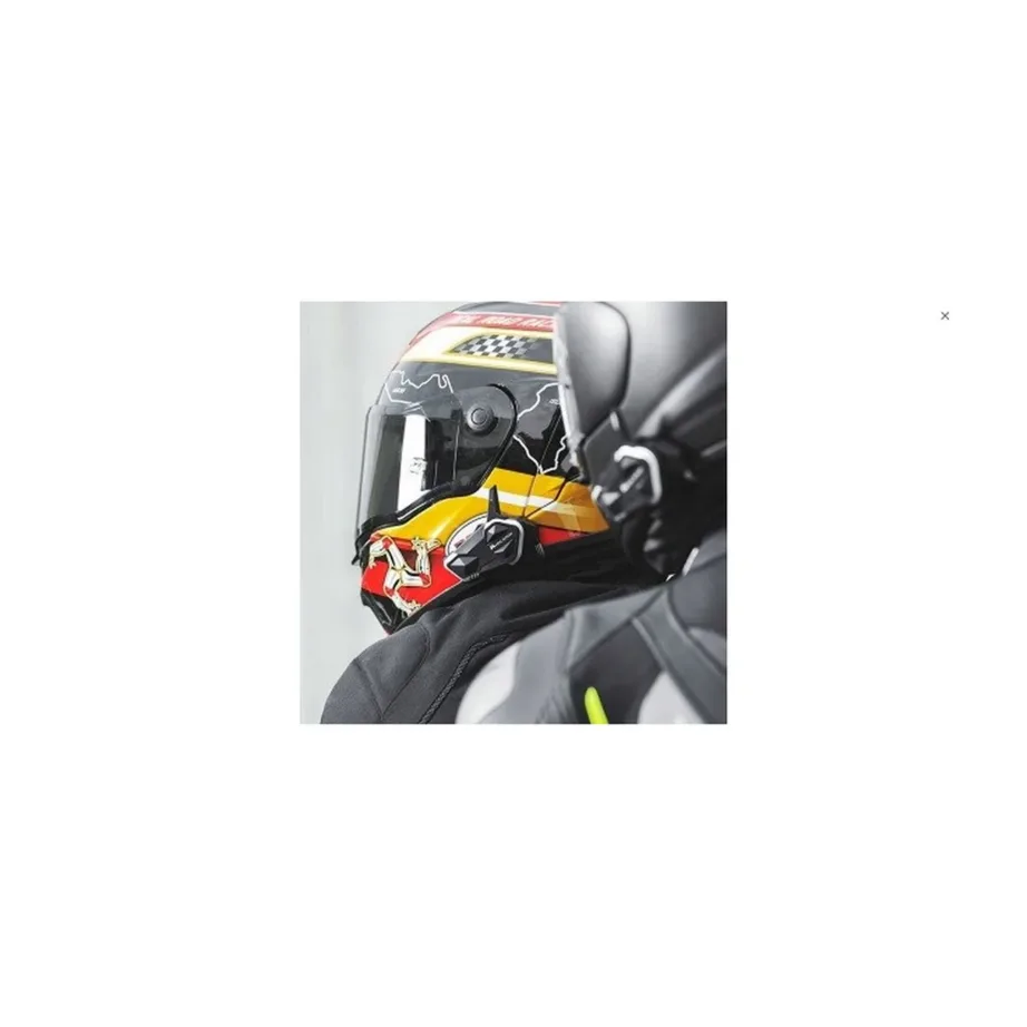 Midland R1 MESH SINGLE must IPX6 veekindel mootorratta intercom 6 kasutajale, 500 m ulatus, 23 h aku, 85x70x25 mm, USB-kaabel, 1 tk – 3