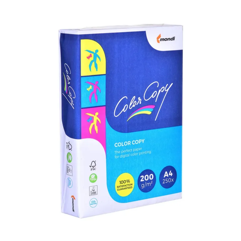 Mondi Color Copy 8687A20 A4 200g/m² valge satiinpinnaga paber laserprinterile, 250 lehte