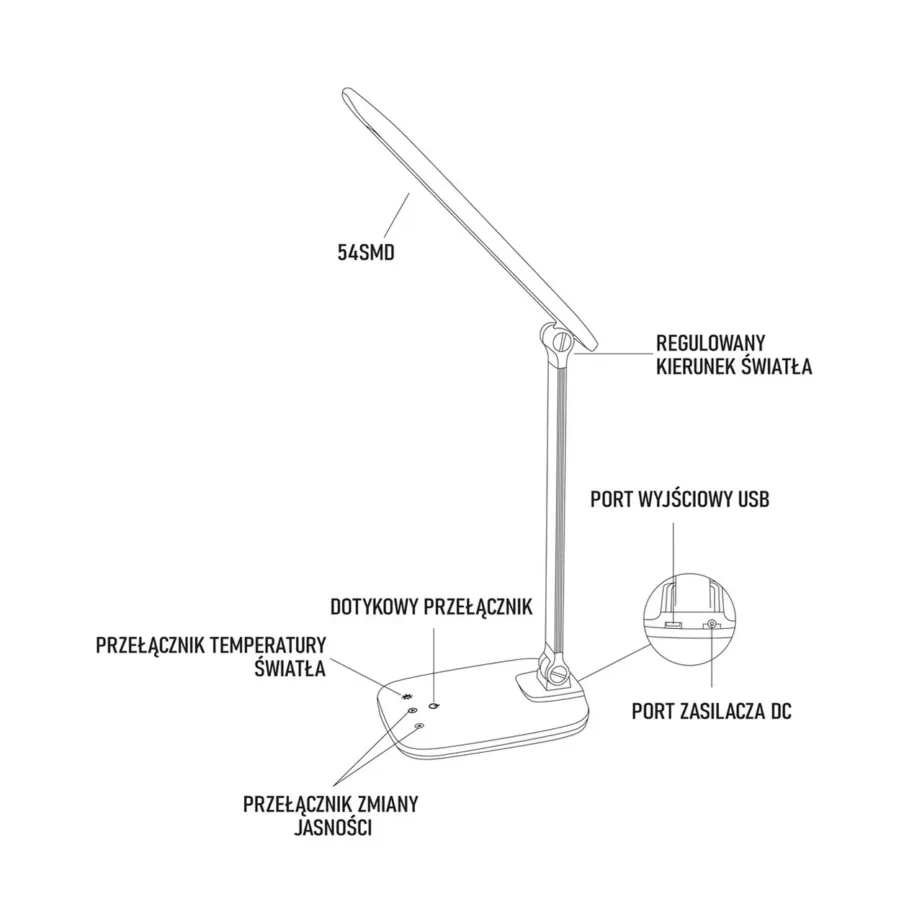 Montis MT042-BK 5,7 W must LED-laualamp, hämardatav ja värvimuutev, 144x58x410 mm – 3