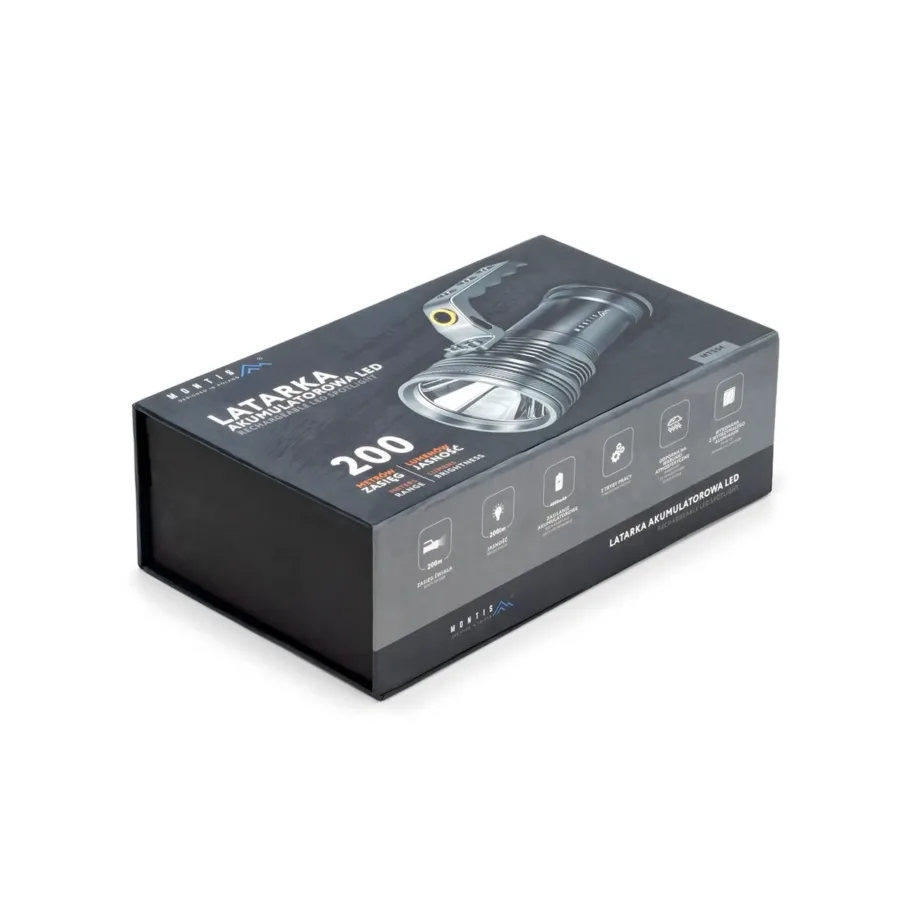 Montis MT154 5W LED alumiiniumist käsitaskulamp, 2×18650 laetav aku, 4000mAh, 150x65x95 mm, Type-C, hall – 3