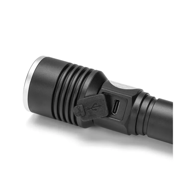 Montis MT158 5W LED must alumiiniumist käsitaskulamp, laetav 18650 liitiumaku, USB-C, 142 mm
