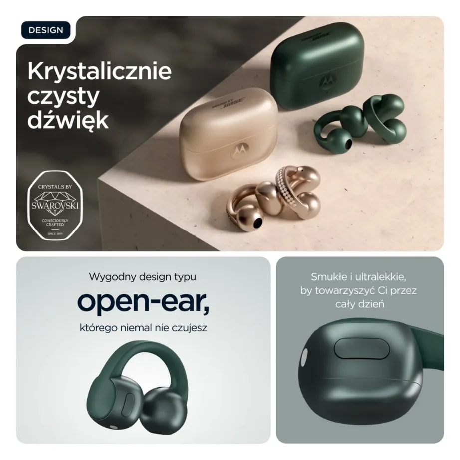 Motorola Moto Buds Loop PG38C07165 Trekking Green juhtmevabad binauraalsed ear-hook mürasummutusega kõrvaklapid Bluetooth 5.0, 8+37 h aku, Dolby Atmos, veekindel - 3