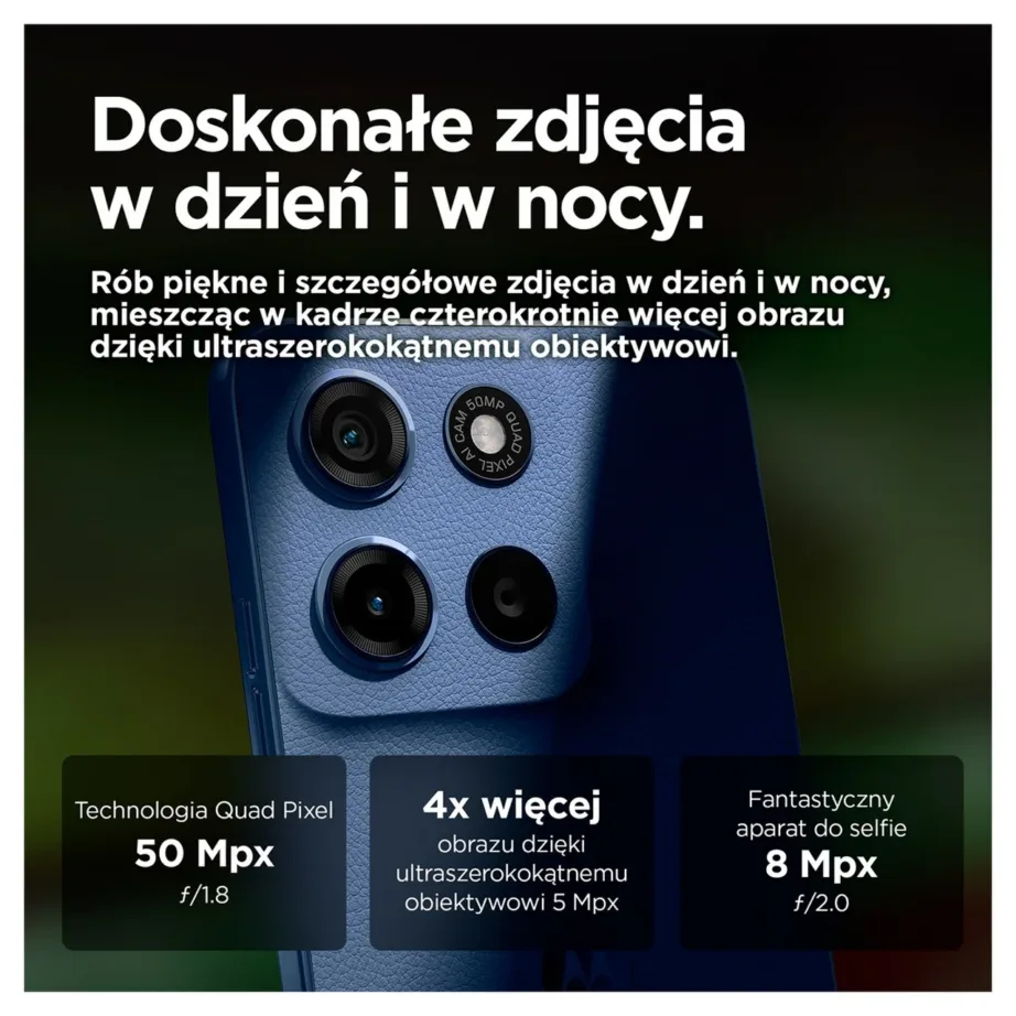 Motorola moto g15 PB6E0062PL 6,72″ 8GB/128GB tumesinine Dual SIM Android 15 nutitelefon, MediaTek Helio G81, 5200 mAh aku, IP54, kunstnahast korpus – 5