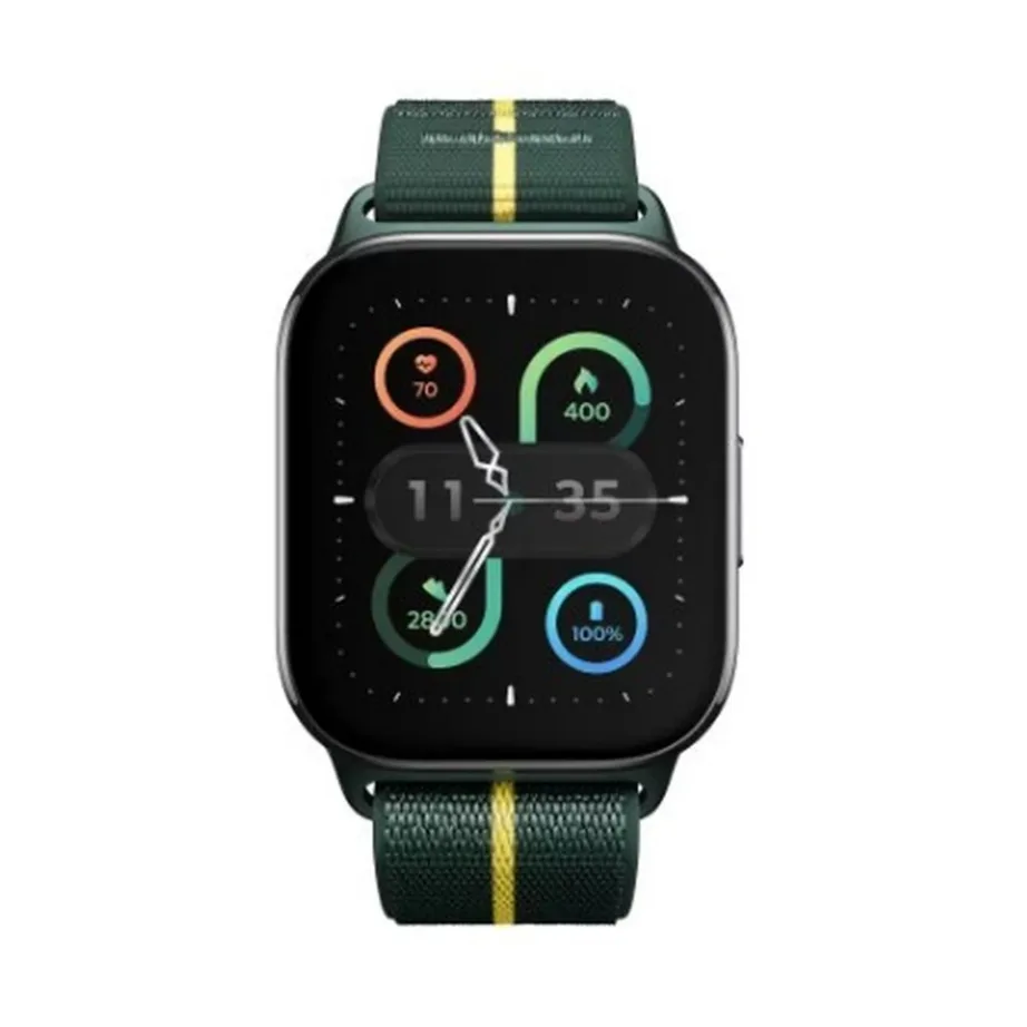 Motorola Moto Watch Fit PG38C07182 44,5×37,9 mm must/roheline OLED puuteekraaniga IP68 nutikell, 1,9″ veekindel kuni 50 m, Bluetooth 5.3 – 2