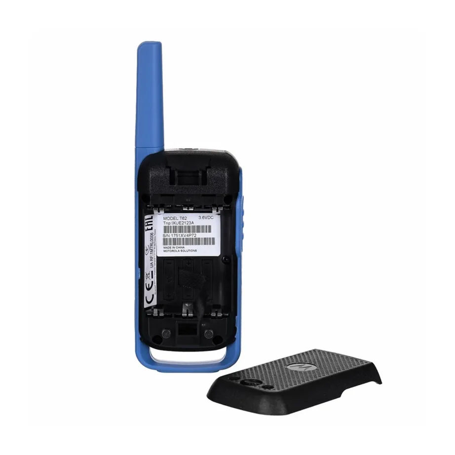 Motorola MOTO62B 8 km 16 kanaliga oranž/must raadiosaatjakomplekt laetavate akude ja Micro-USB laadijaga – 16