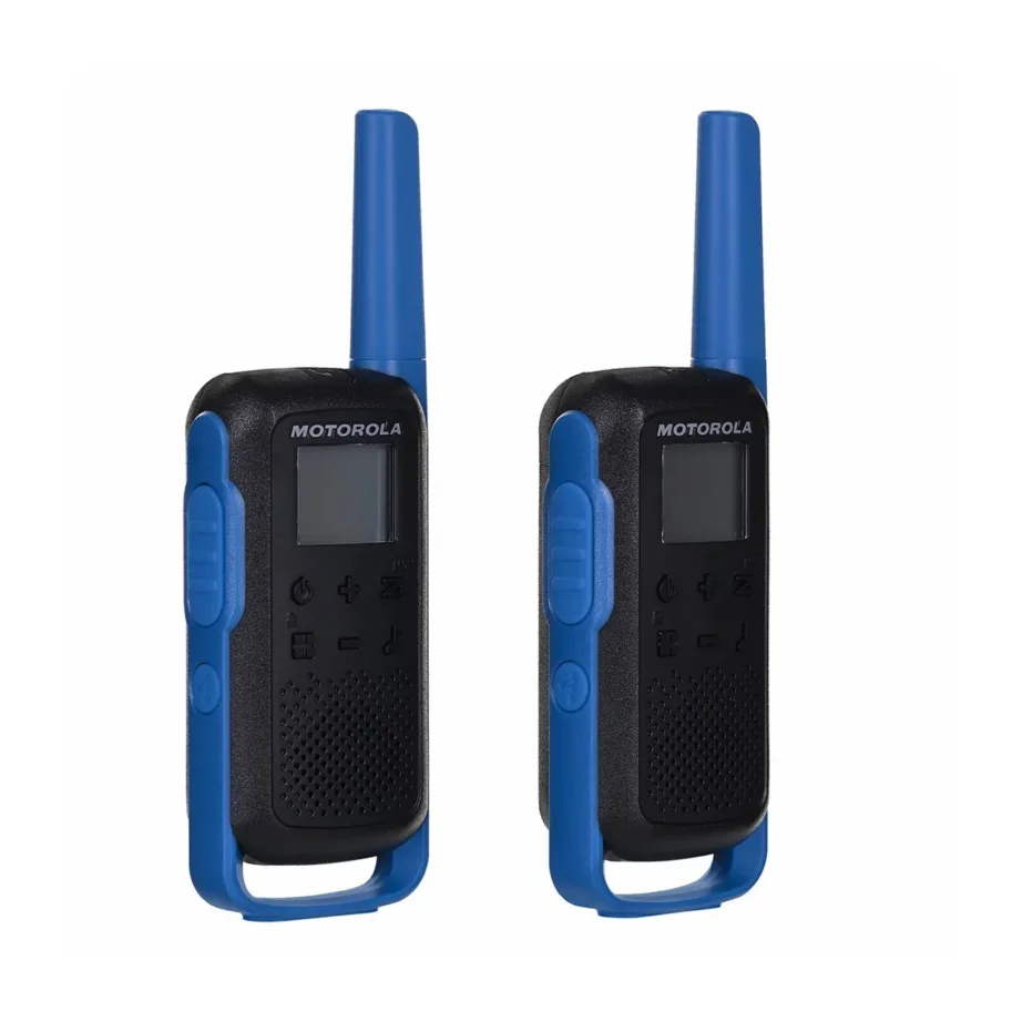 Motorola MOTO62B 8 km 16 kanaliga oranž/must raadiosaatjakomplekt laetavate akude ja Micro-USB laadijaga