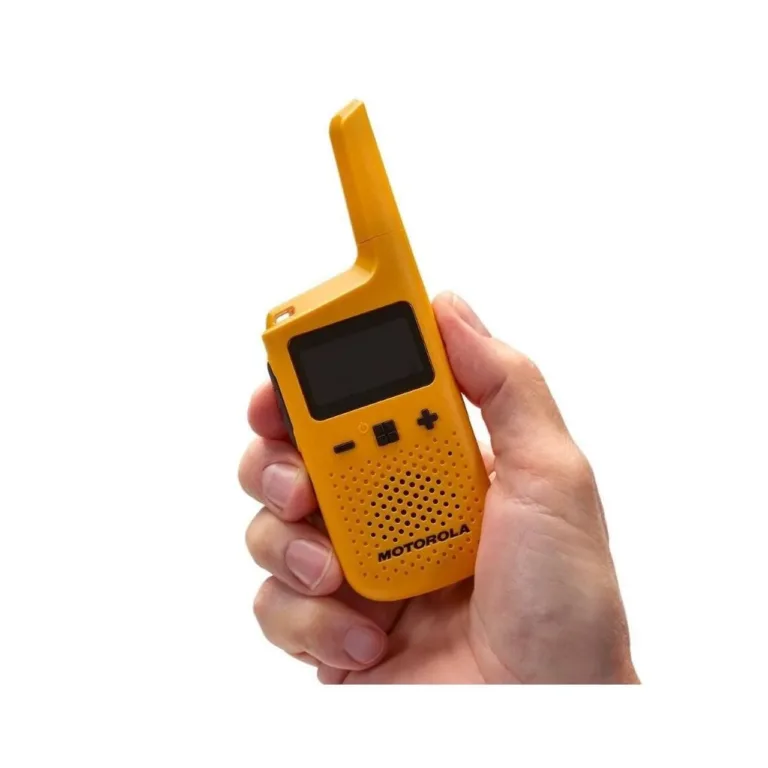 Motorola MOTO72Y 2 tk 16-kanaliline IP54 PMR446 raadiosaatjakomplekt, kollane, 8 km ulatus, 24 h liitiumakuga