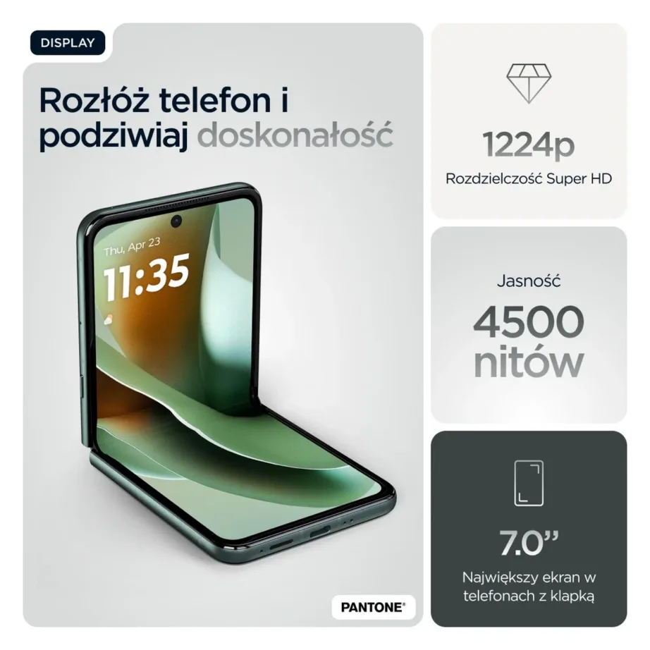 Motorola razr 60 Ultra PB8R0006PL 16GB/512GB 6,96″ volditav 5G nutitelefon, Android 15, 4700 mAh aku, rohelise Alcantara korpusega, IP48 - 29