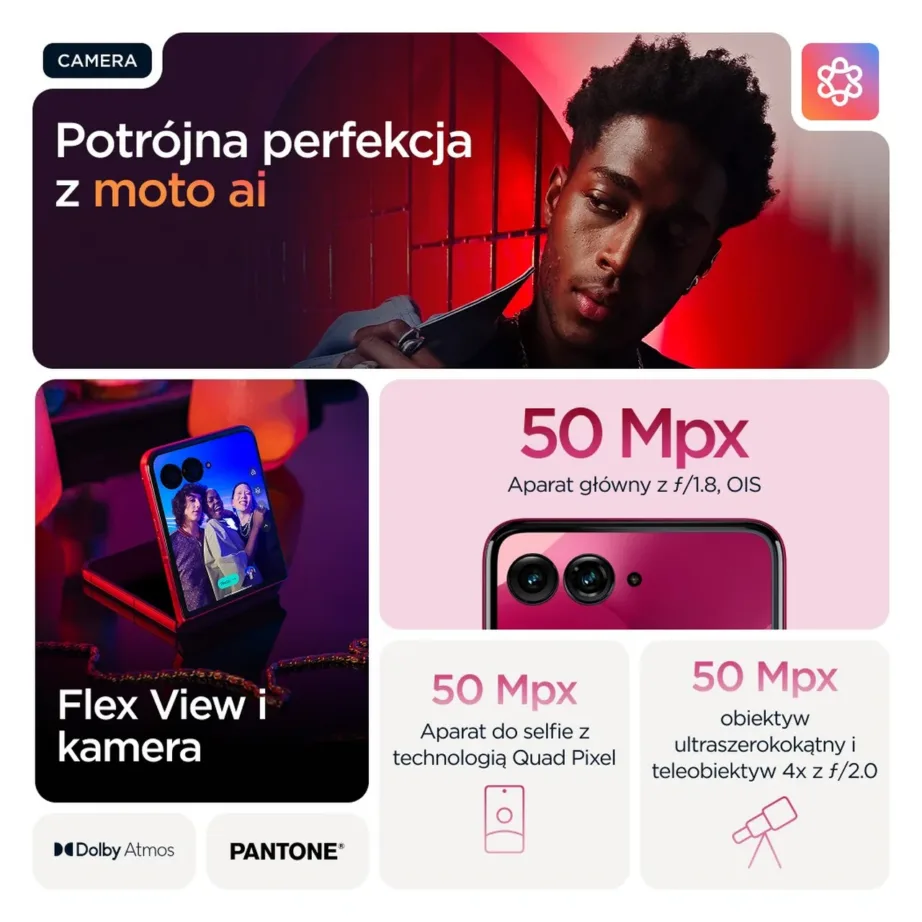 Motorola Razr 60 Ultra PB8R0061PL 6,96″ 16 GB/512 GB roosa volditav 5G nutitelefon kahe ekraaniga, Android 15, 4700 mAh aku - 22
