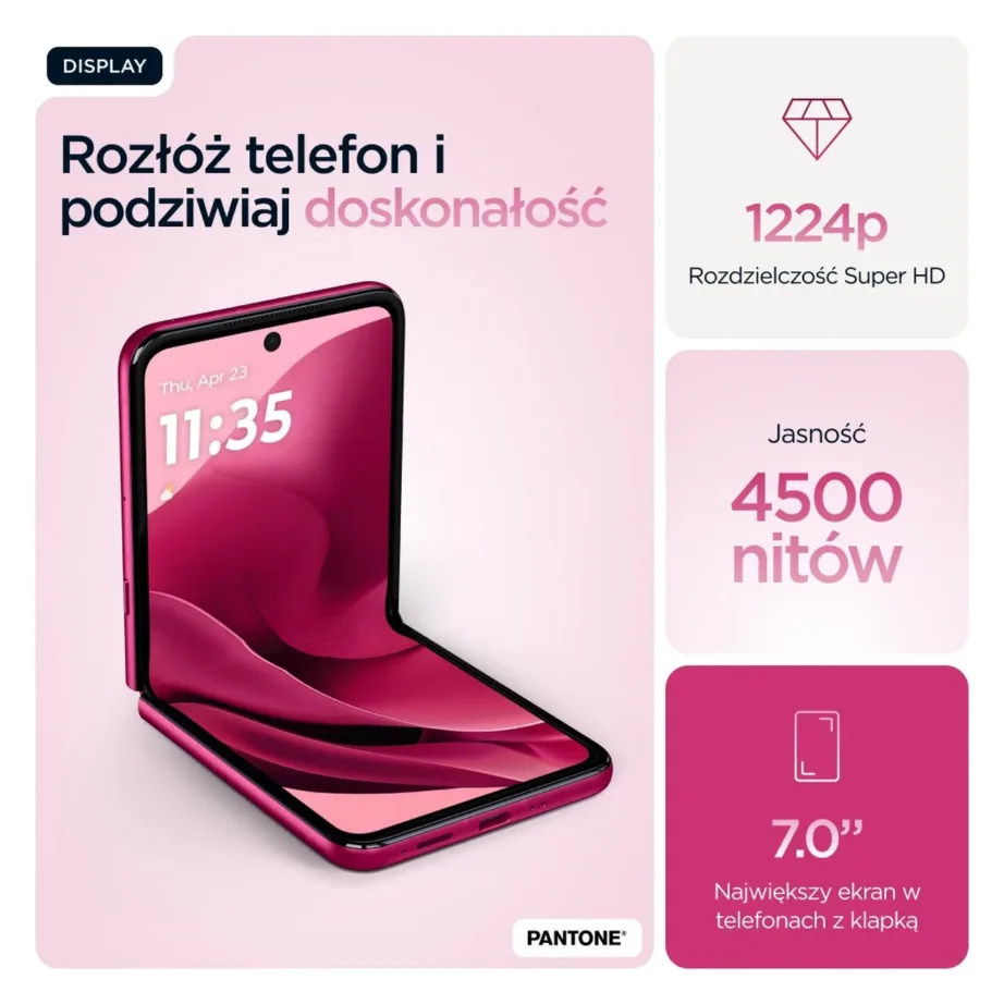 Motorola Razr 60 Ultra PB8R0061PL 6,96″ 16 GB/512 GB roosa volditav 5G nutitelefon kahe ekraaniga, Android 15, 4700 mAh aku - 29