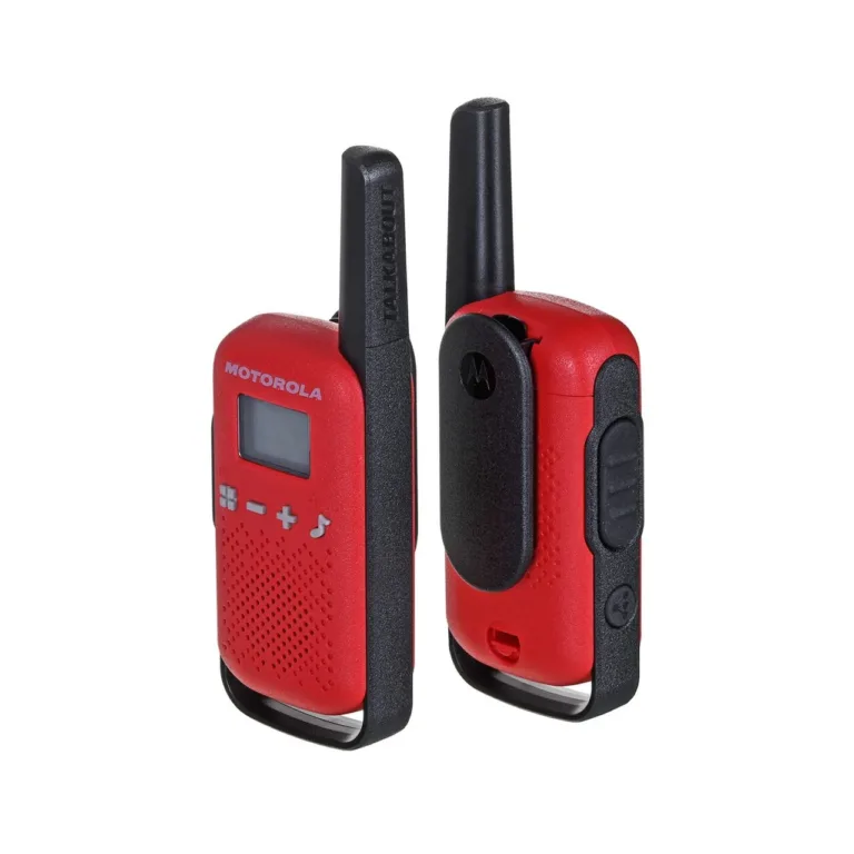 Motorola TALKABOUT T42 16-kanaline must/punane raadiosaatja, LCD ekraan, 8 km ulatus
