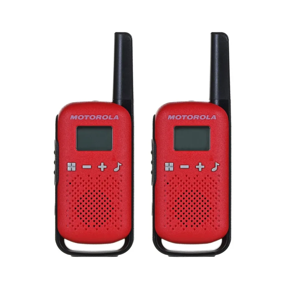 Motorola TALKABOUT T42 16-kanaline must/punane raadiosaatja, LCD ekraan, 8 km ulatus