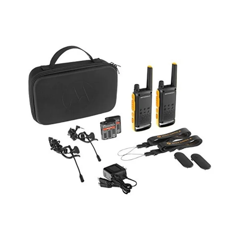 Motorola Talkabout T82 Extreme MOTO82E 2 tk 16-kanaliline must/oranž IPX4 PMR-käsiraadiokomplekt 10 km ulatusega