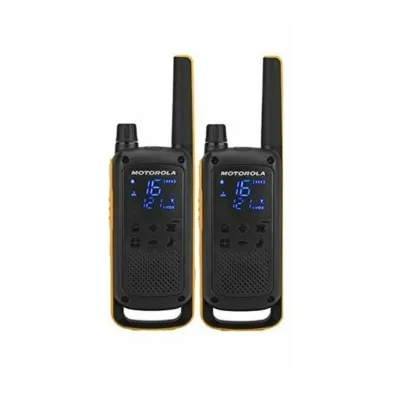 Motorola Talkabout T82 Extreme MOTO82E 2 tk 16-kanaliline must/oranž IPX4 PMR-käsiraadiokomplekt 10 km ulatusega