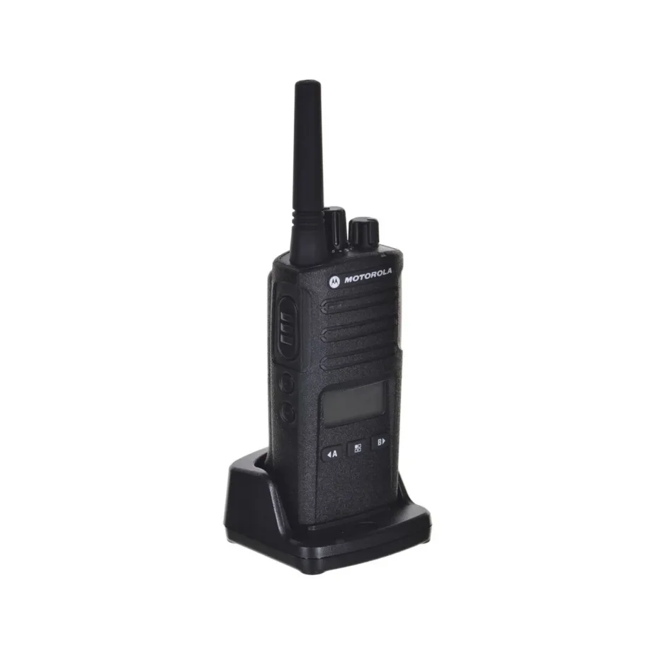 Motorola XT460 16-kanaliline IP55 must PMR käsiraadio, 0,5 W saatja, laetav NiMH aku, LED-ekraan, profikasutuseks – 5