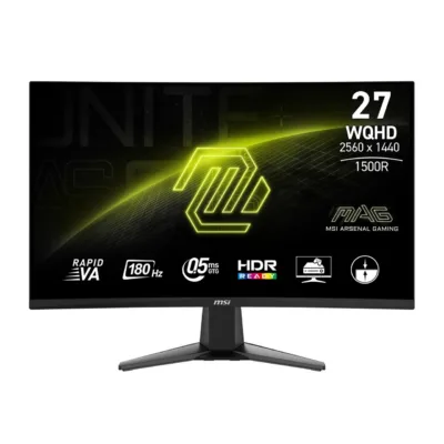 MSI MAG 27CQ6F 27" (68,6 cm) 180 Hz kumer Quad HD VA mängurimonitor, 2560x1440, must
