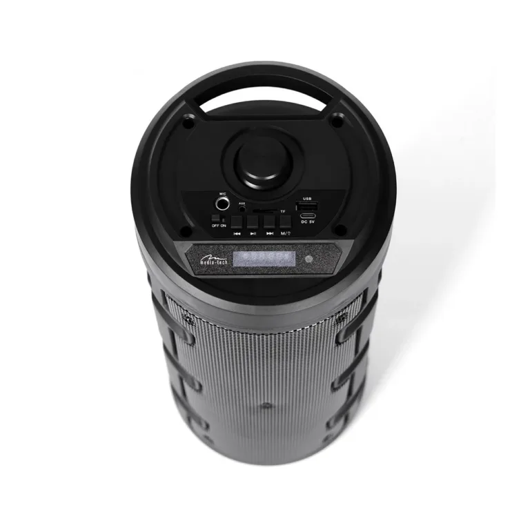 Must Bluetooth-kaasaskantav kõlar Media-Tech PARTYBOX KEG BT MT3165 V2.0 40 W, Bluetooth 5.0, FM-raadio, microSD, USB, 8-tunnine aku, LED-ekraan, must, 170x170x395 mm
