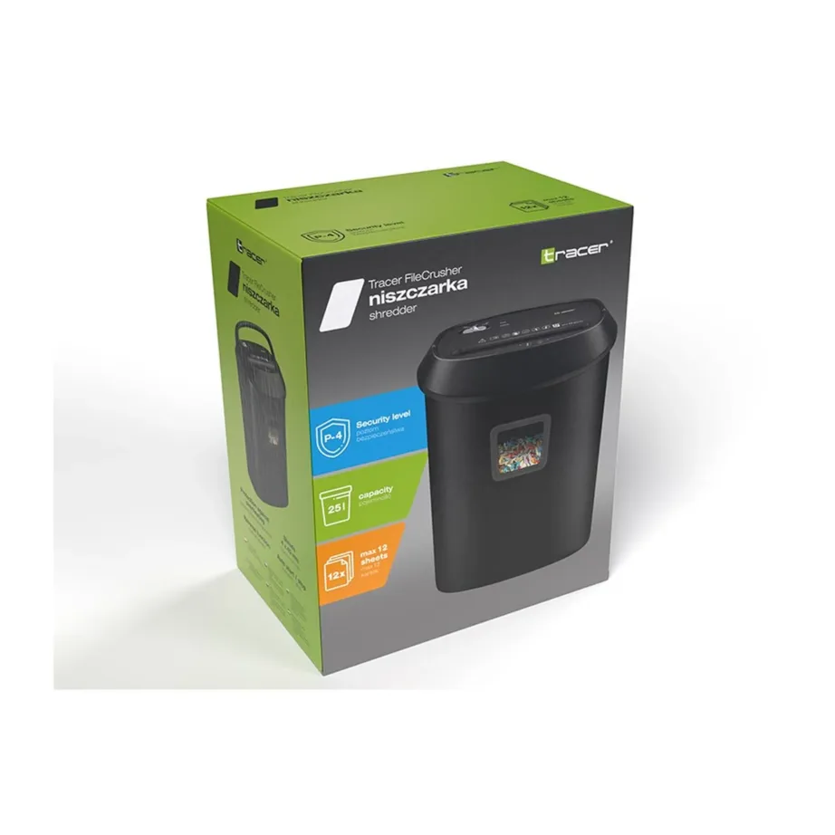 Must paberi ja CD hävitaja Tracer FileCrusher 12-leheline ristlõikega, 25L konteiner – 8