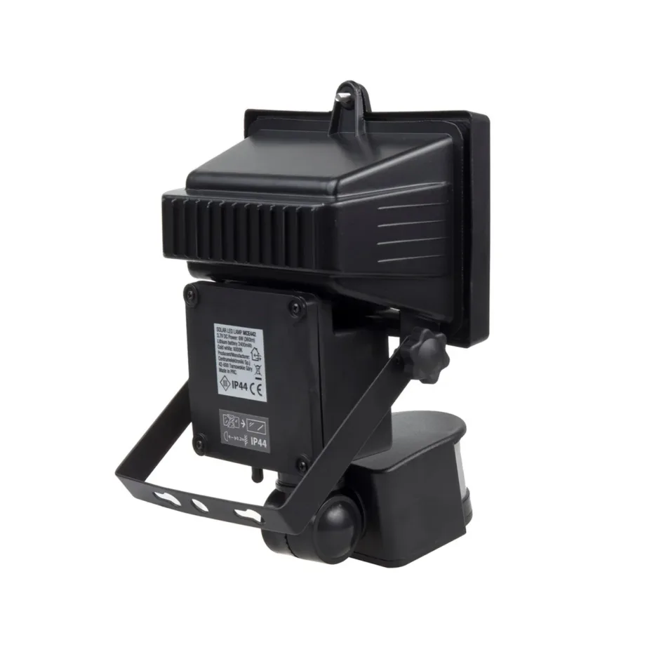 Must päikesepatareiga LED seinavalgusti Maclean MCE442, liikumis- ja hämarustundlik, IP44, 6W, 6000K, seinapaigaldusega, 6 h aku kestusega – 3