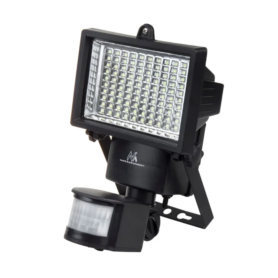 Must päikesepatareiga LED seinavalgusti Maclean MCE442, liikumis- ja hämarustundlik, IP44, 6W, 6000K, seinapaigaldusega, 6 h aku kestusega – 6