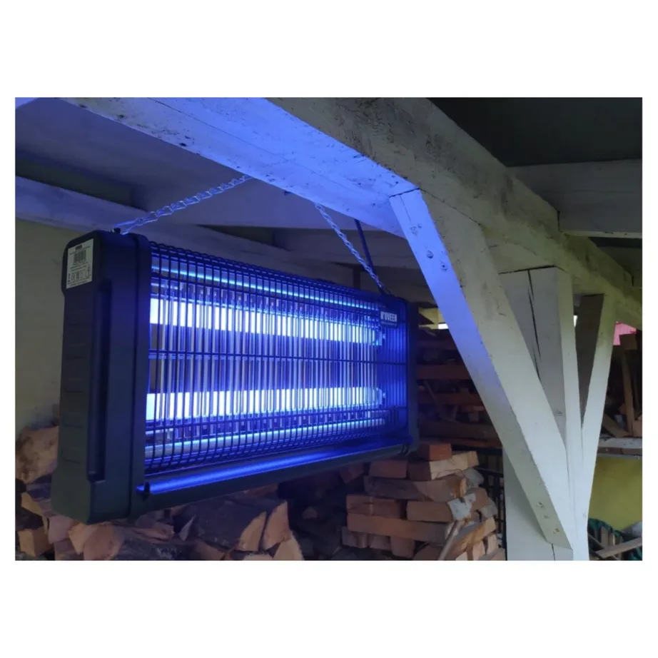 N’OVEEN IKN-30BLAC 54 cm must UV putukatõrjelamp 120 m² jaoks, 2x15W vahetatavate UVA torudega, IPX4, riputatav, siseruumidesse ja välitingimustesse – 5