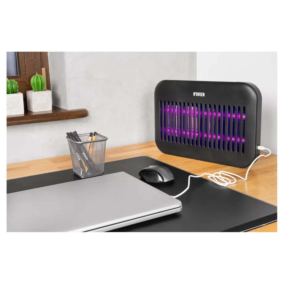 N’OVEEN IKN550 375x250x45 mm must LED-laetav putukalamp, 1800 mAh aku, 40 m² alale, siseruumidesse ja õue – 3