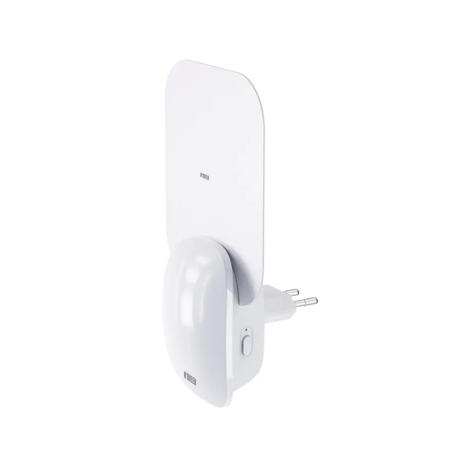 N’OVEEN IKN905 1W 30m² UV-valgusega valge plastist sääselamp vahetatavate liimpindadega, pistikühendusega