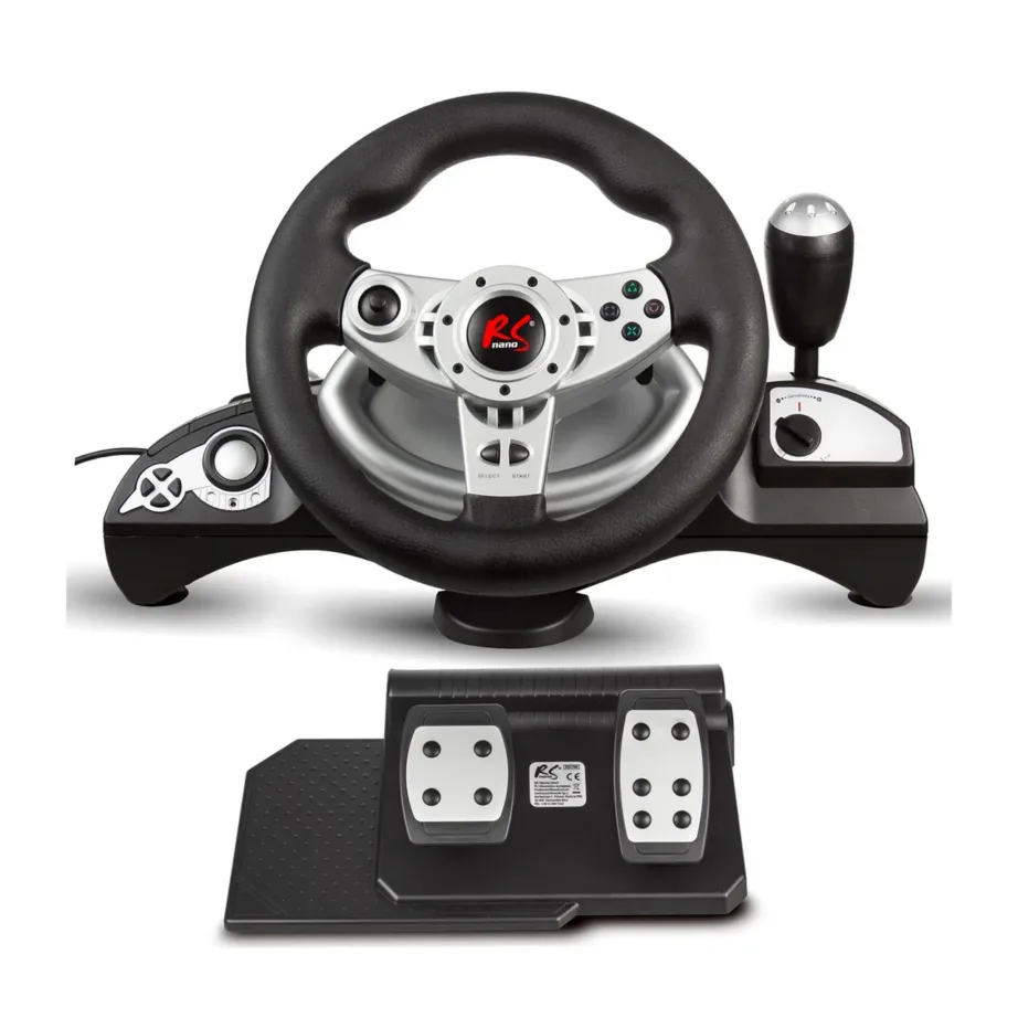 NanoRS RS700 270° USB mängurool pedaalidega must/hõbe PC, PS4, Xbox One, Switch, Android – 4