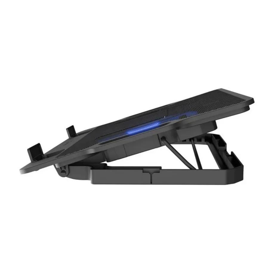 Natec Dipper 2 NPL-2252 17,3″ sülearvuti jahutusalus, 180 mm ventilaator, kiirusreguleerimine, sinine LED, must, metall/ABS, USB – 12