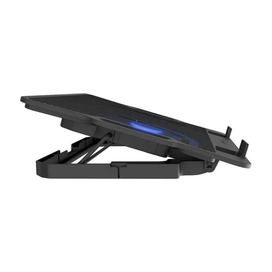 Natec Dipper 2 NPL-2252 17,3″ sülearvuti jahutusalus, 180 mm ventilaator, kiirusreguleerimine, sinine LED, must, metall/ABS, USB – 3